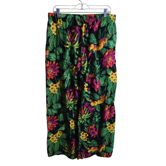 Panama Jack Tropical Wide Leg Pull On Drawstring Pants Pockets Size XL - Picture 3 of 7